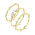 thumbnail image 1 of Anillos apilables chapados en oro de 14 quilates de 0.059 in para mujeres y niñas, anillo de oro fino con nudillos de moda, marquesa y circonita cúbica redonda, tamaño 3-12, 1 unidad/3 unidades JM, 1 of 5