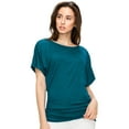thumbnail image 2 of Made by Johnny Women's Dolman Drape Top with Side Shirring XL TEAL, 2 of 6