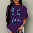 thumbnail image 4 of Icvfdpl Shirts For Women Blue Print Loose Fit Plus Size Outwear Comfortable S, 4 of 5