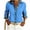 A238 Blue, variant on Button Down Shirt for Women Lapel Collar Long Sleeve Casual Work Style Denim Patchwork Contrast Color Soft Ribbed Knit Tops
