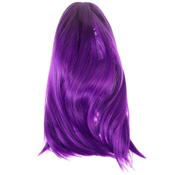 FELTECHELECTR Peluca Bob para mujer, color degradado, peluca sintética para cosplay, peluca corta y recta (morado degradado)