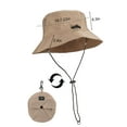 thumbnail image 2 of Luxtrada Quick Dry Waterproof Packable Bucket Hat for Women Men Outdoor Sun Hats with Detachable Chin Strap (Black), 2 of 7