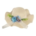 thumbnail image 3 of Sombrero de paja DIY con flores artificiales, transpirable, para uso doméstico, para niñas, vacaciones, manualidades, para exteriores, a moda, Estilo C, 3 of 9