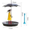 thumbnail image 4 of Outdoor Hanging Bird Feeder Set with Metal Chain and Umbrella Girl Shape, Feeder with Brush, 4 of 5