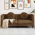 thumbnail image 1 of vidaXL Sofa avec Coussins 2 Places Brun Similicuir Suédé, 1 of 5