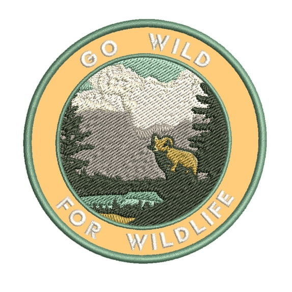 Go Wild For Wildlife! 3.5 Inch Iron Or Sew On Embroidered Fabric Badge Patch Seek Adventure, National Park Iconic Series
