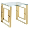 thumbnail image 1 of Table d'appoint contemporaine en acier inoxydable et verre – dorée, 1 of 6