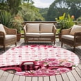 thumbnail image 4 of Round Rug 7Ft Washable Non-Slip, Valentine's Day Circle Area Rugs for Living Room Bedroom, Pink Romantic Truck Love Roses Red Plaid Indoor Floor Mats Carpet Runner for Home Decor Aesthetic, 4 of 8