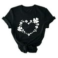 thumbnail image 2 of Jacenvly St. Patrick's Day Shirts for Women 2024 Casual Short Sleeve Womens Tops Soft Cozy Crewneck Tshirt Ladies Saint Patrick's Day Printed T-Shirt With Round Neck And Top Black, 2 of 3