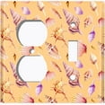 thumbnail image 2 of Metal Light Switch Wall Plate Outlet Cover (Colorful Ocean Sea Shells Orange - Single Duplex Single Toggle), 2 of 2
