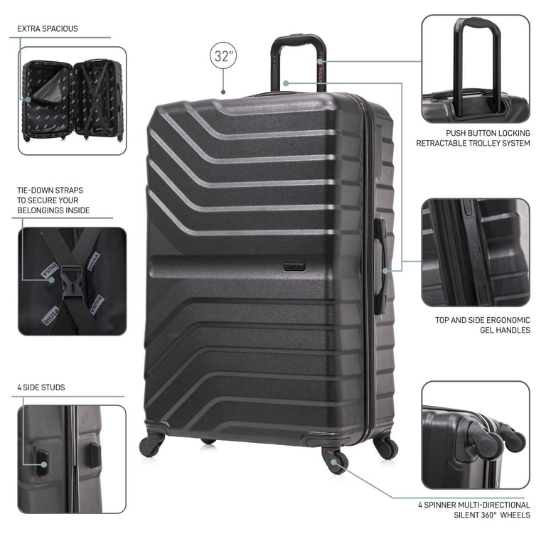 InUSA Aurum 32-Inch Hardside Checked Luggage, Black photo 6