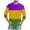 M-Multicolor, variant on Jinhomg Holiday Party Tops for Men 2025 Mardi Gras Carnival Themed Graphic Tees Big and Tall Comfy 3/4 Sleeve Crew Neck T-Shirts Celebration Streetwear Multicolor S