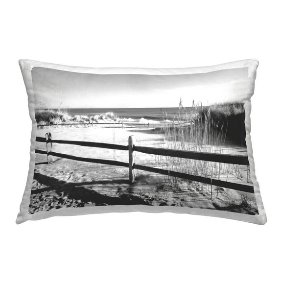 Stupell Industries Beach Fence Shadow Decorative Printed Throw Pillow Design by GraffiTee Studios