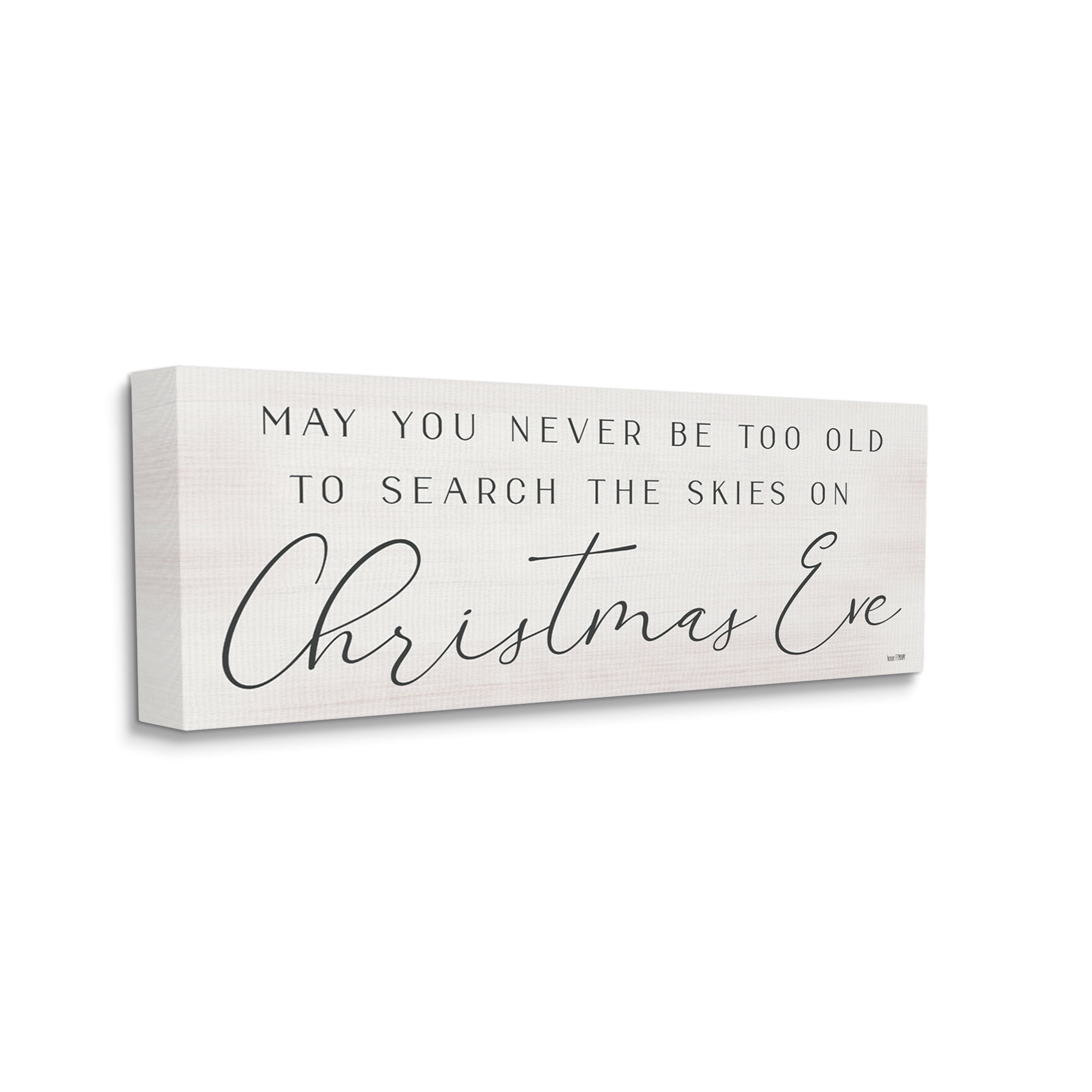 Inspiring Christmas Eve Typography Sentiment Script Inspirational Graphic Art Gallery-Wrapped Canvas Print Wall Art