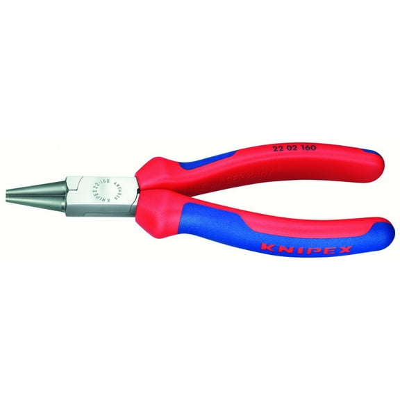 KNIPEX Tools 22 02 160, 6.25-Inch Round Nose Pliers with Comfort Grip Handles