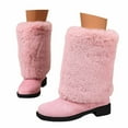 thumbnail image 3 of Work Boots for Women Christmas Thick Heel Pointed Toe Mid Calf Boots Shoes Women's Ankle Boots & Booties, 3 of 6