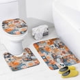 thumbnail image 4 of French Floral Patchwork Shower Curtain Sets with Rugs 4 Piece with Non-Slip Rugs Toilet Lid Cover And Bath Mat Bathroom Decor Set Spring Plant Flowers Waterproof Shower Curtain for Bathroom Decor Set, 4 of 8