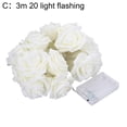 thumbnail image 2 of LED White Rose Flower Fairy String Lights with Battery Box Decorative Ambient Lamp for Wedding Party, 2 of 8