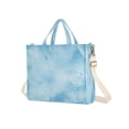 thumbnail image 2 of Corduroy Tote Bag for Women Shoulder Handbags Fashion Ladies Purses Satchel Messenger Bags Light Blue Icy Texture S, 2 of 8