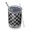 Gray and Black, variant on 12oz Tumblers Navy and White Geometric Lattice Pattern Vacuum Insulated Stainless Steel Travel Tumbler Cups Mug with Lid and Straw for Beer,Coffee,Beverages with Cleaning Brush for Cold & Hot Drinks