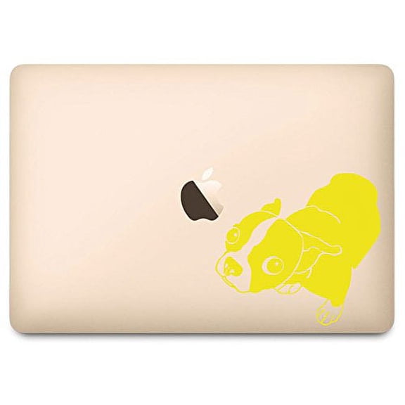 Yellow Molly the Boston Terrier Decal for 12" Macbook