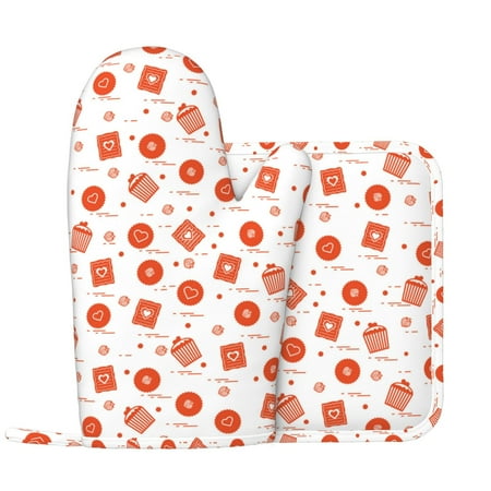 

Oven Mitts and Pot Holders Sets Pastry Non-Slip Silicone Oven Gloves Potholders Cotton Lining Heat Resistant Gloves Hot Pads for Kitchen Cooking Baking