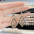 thumbnail image 5 of Dengmore Earrings Rhombus Earrings With Diamonds,Geometric Crystal Earrings, 5 of 8