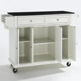 thumbnail image 1 of Pemberly Row Solid Black Granite Top Kitchen Cart in White, 1 of 6