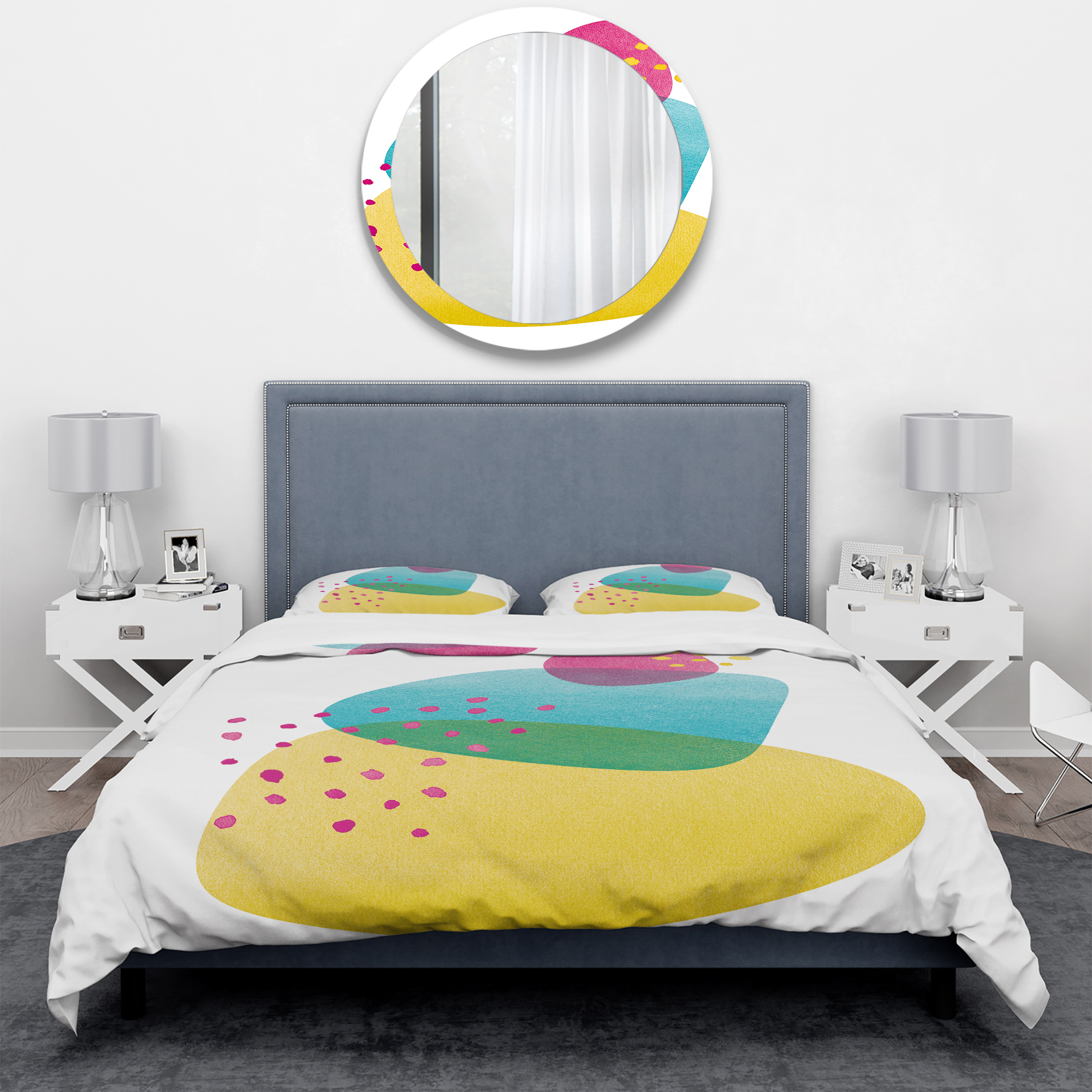 Designart 'Minimal Spots Balance I' Geometric Duvet Cover Set