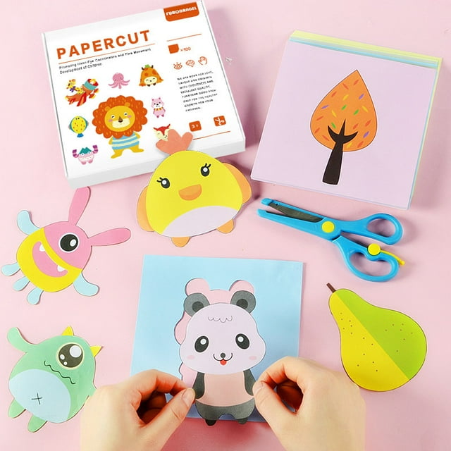 Juguetes para niños Juego de corte de papel Origami Jardín de infantes Hecho a mano Bricolaje Daquan Educación temprana Juguetes educativos Modelado de animales