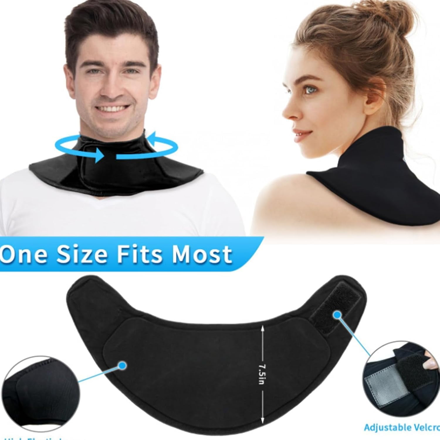 1Pack Reusable Neck Gel Ice Pack, Soft and Lightweight Neck Ice Pack, Hot and Cold Compress Therapy for Neck Shoulder Cervical Pain Relief