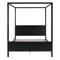 thumbnail image 5 of Queen Wooden Canopy Platform Bed with Solid Construction, Canopy Daybed with Headboard and Footboard, Wood Bed Frame Bedroom Furniture with Support Leg for Girls Boys (Espresso,Queen), 5 of 8