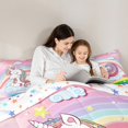 thumbnail image 5 of Homewish Magic Unicorn Animal Full Size Comforter Sets for Kids, Fairy Tale Cartoon Bedding Comforter Set, Rainbow Cloud Reversible Bedding Sets, Luxury Bedroom Decor, 3 Pieces, 5 of 8