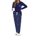 thumbnail image 4 of Fantaslook Women Pajama Sets 2 Piece Long Sleeve Pajama Sets With Long Printed Jogger Pants Sleepwear Loose Lounge Sets, 4 of 9