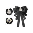 thumbnail image 3 of INSPIRE CHIC Women's Bow Tie Bow Brooch Vintage Rhinestone Ribbon Solid Color, 3 of 5