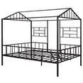 thumbnail image 5 of Bellemave Full House Bed with Rails, Metal Cabin Bed Frame with Ladder, Playhouse Bed for Teens (Full Size, Black), 5 of 10