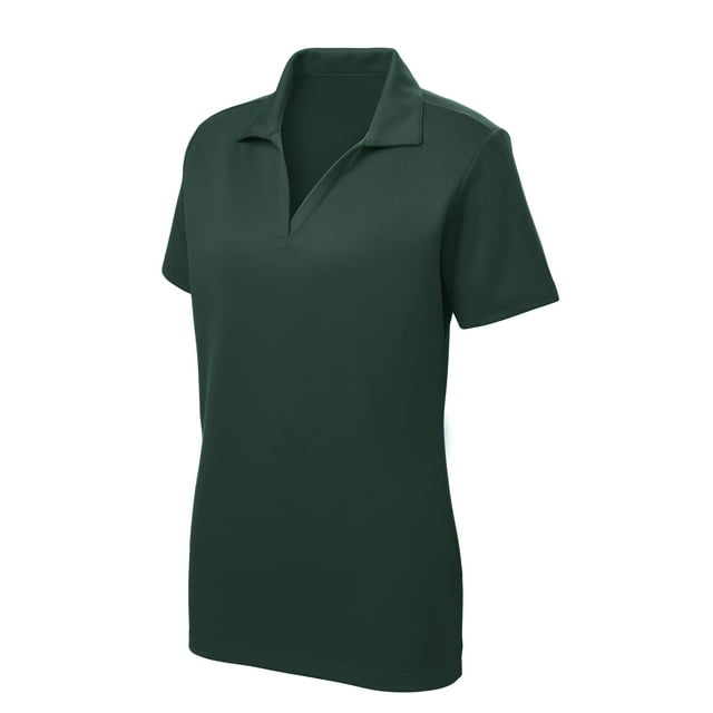 Gravity Threads Polo en Maille pour Femmes - Vert Forêt Foncé - Grand