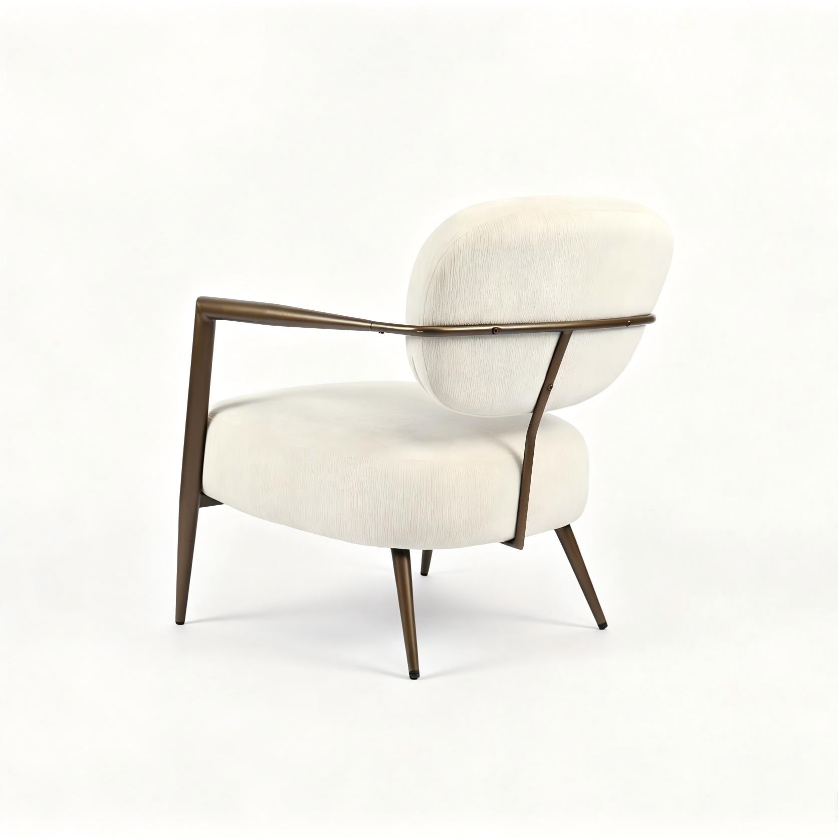 Modern Metal Frame Accent Chair, Upholstered Softy Fabric Side Chair, Mid-Century Comfy Lounge Armchair for Living Room Bedroom Reading Nook, Single Leisure Guest Chair