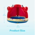 thumbnail image 4 of Sloosh Kiddie Pool with Canopy Baby Pool Inflatable Crab Sprinkler, Wading Pool for Learning,Children&acirc;??s Sprinkler Pool,Kiddie Water, 4 of 6