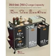 thumbnail image 6 of Laundry Hamper with 4 Compartments, 39.6 Gal. (150 L) Laundry Sorter, Rolling Laundry Cart 6 Labels, Chestnut Brown, Ink Black and Dove Gray, 6 of 6