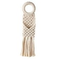 thumbnail image 4 of SEWACC 1Pack Woven Tapestry Doorknob Holder White Cotton Handmade Woven Tassel 45x11Cm, 4 of 8