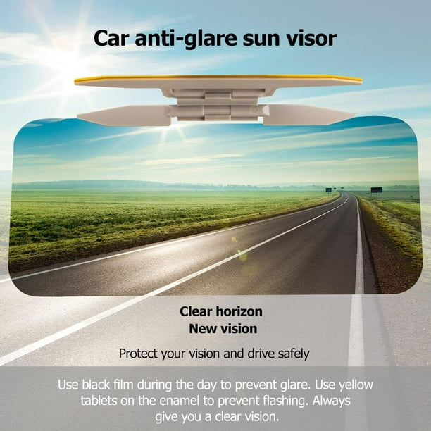 Jianama 2 en 1 voiture pare-soleil HD anti-éblouissant lunettes  éblouissantes jour nuit miroir de conduite 