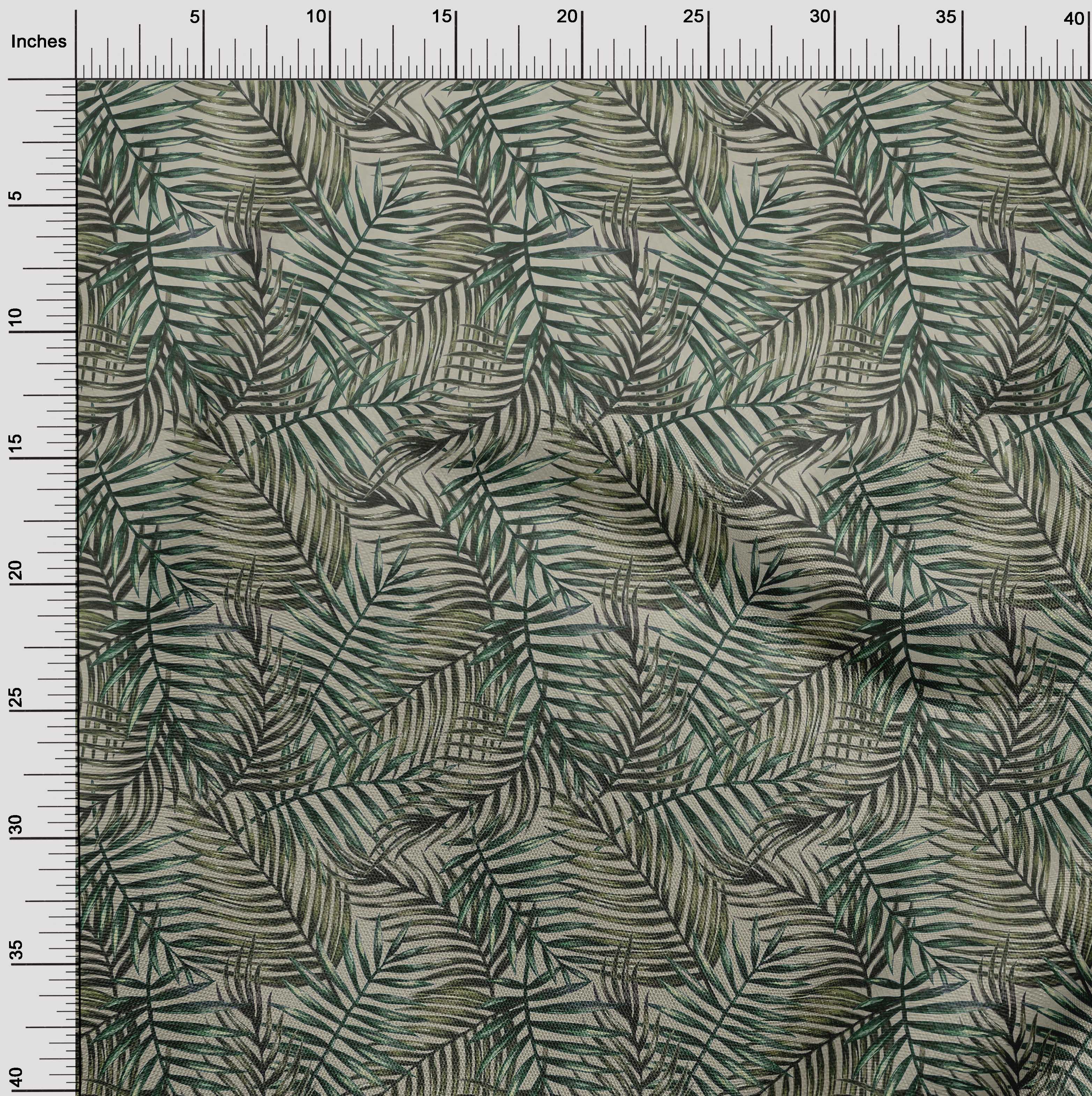 oneOone Cotton Cambric Dark Green Fabric Leaves Sewing Fabric By The Yard Printed Diy Clothing Sewing Supplies 42 Inch Wide