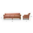 thumbnail image 3 of Jennifer Taylor Home Alana 88" Lawson Living Room Three-Cushion Tightback Sofa Couch with Metal Casters, Peach Orange, 3 of 7