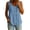 02# Blue, variant on Cotton Linen Tank Tops for Women Empire Waist Button Down Blouses V Neck Peplum Tops Casual Sleeveless T-Shirt Black S