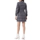thumbnail image 3 of Vestido casual de camisa con botones de manga larga a cuadros para mujer XL azul oscuro, 3 of 6
