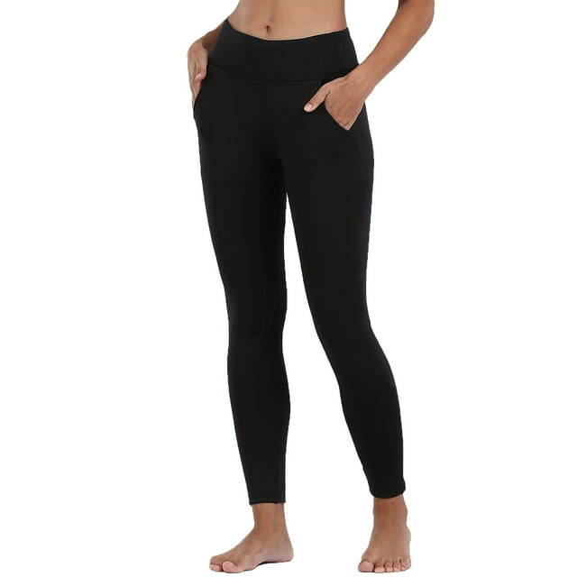 Gibobby Leggings estampados Mujer Ropa Invierno Extra Gruesa Prendas Abrigo para Mujer Leggings Felpa Y Engrosados Pantalones Cálidos Elásticos Talle para Mujer Pantalones Algodón(Negro, S)