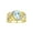 Aquamarine, variant on Rings for Women 14K Gold Plated Silver Ring Classic 9X7MM Oval Gemstone & Diamonds April White Topaz Jewelry Size 5