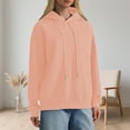 thumbnail image 2 of Hoodies for Women Oversized Drop Shoulder Pullover Drawstring Sweatshirts Casual 2025 Heavyweight Fall Winter Loose Outdoor Daily Womens Hooded Sweatshirt Pink L, 2 of 4