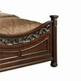 thumbnail image 3 of Benjara Aza Traditional Wood California King Bed-Leaf Carvings-Rich Cherry Brown, 3 of 5